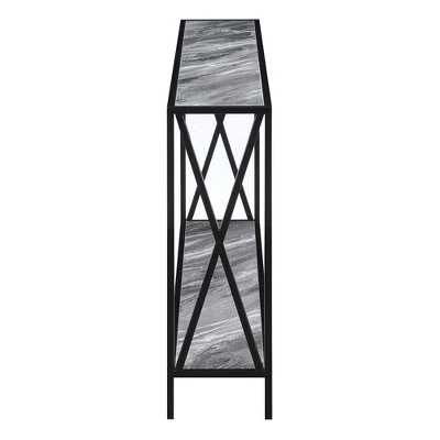 Tucson Console Table with Shelf Gray Faux Marble/Black - Breighton Home 5 Tucson Console Table with Shelf Gray Faux Marble/Black - Breighton Home - Image 3