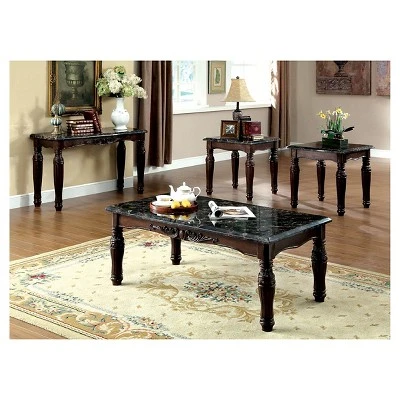 Mullie Traditional Faux Marble Top Sofa Table Brown - HOMES: Inside + Out 4 Mullie Traditional Faux Marble Top Sofa Table Brown - HOMES: Inside + Out - Image 2