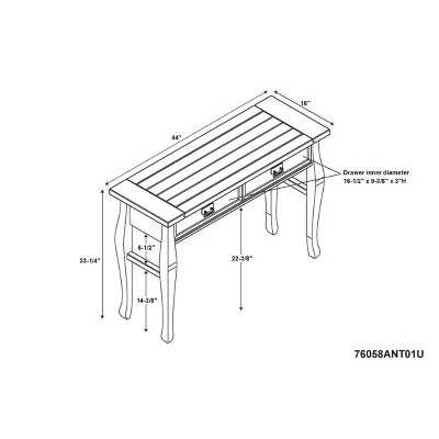 Console Table Antique Wood - Linon 5 Console Table Antique Wood - Linon - Image 3
