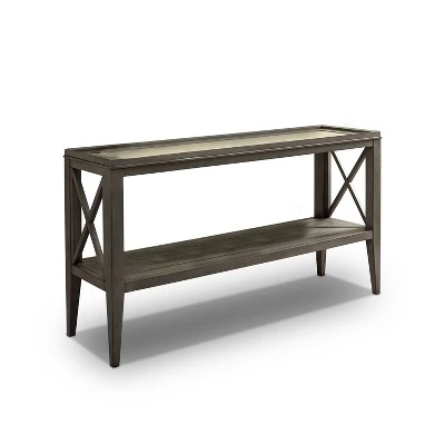 Mabel Tempered Glass Top Sofa Table - HOMES: Inside + Out Dark Oak 7 Mabel Tempered Glass Top Sofa Table - HOMES: Inside + Out Dark Oak - Image 5