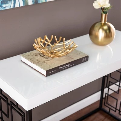 Cobepers Contemporary Console Table Brown/White - Aiden Lane 3 Cobepers Contemporary Console Table Brown/White - Aiden Lane