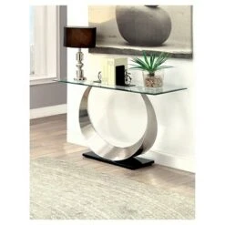 Juliana Console Table Silver/Black - HOMES: Inside + Out