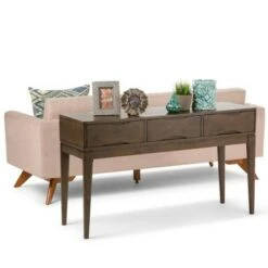 54" Pearson Solid Hardwood Console Sofa Table Walnut Brown - WyndenHall