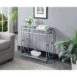 Town Square Chrome Hall Table Chrome - Breighton Home