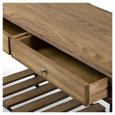 Newcastle Wood and Metal Console Table Criss-Cross - Baxton Studio 4 Newcastle Wood and Metal Console Table Criss-Cross - Baxton Studio - Image 2