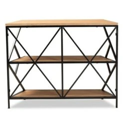 Logan Metal 3 Tier Console Table Brown/Black - Baxton Studio 10 Logan Metal 3 Tier Console Table Brown/Black - Baxton Studio -Console Tables Sales unnamed file 3262