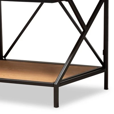 Logan Metal 3 Tier Console Table Brown/Black - Baxton Studio 6 Logan Metal 3 Tier Console Table Brown/Black - Baxton Studio - Image 4