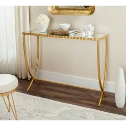 Princess Console Table - Gold/Mirror - Safavieh