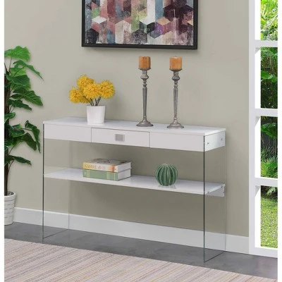 SoHo 1 Drawer Console Table with Shelf White - Breighton Home 3 SoHo 1 Drawer Console Table with Shelf White - Breighton Home