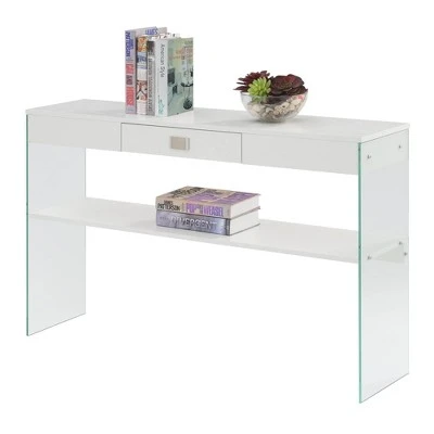 SoHo 1 Drawer Console Table with Shelf White - Breighton Home 4 SoHo 1 Drawer Console Table with Shelf White - Breighton Home - Image 2