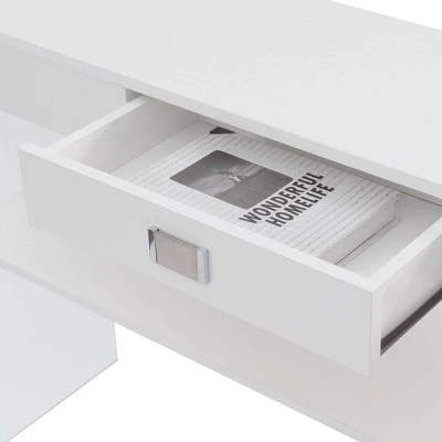 SoHo 1 Drawer Console Table with Shelf White - Breighton Home 6 SoHo 1 Drawer Console Table with Shelf White - Breighton Home - Image 4