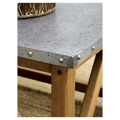 Trenton Industrial Iron Top Sofa Table Natural - HOMES: Inside + Out 4 Trenton Industrial Iron Top Sofa Table Natural - HOMES: Inside + Out - Image 2