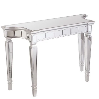 Glenrose Glam Mirrored Console Table - Matte Silver - Aiden Lane 4 Glenrose Glam Mirrored Console Table - Matte Silver - Aiden Lane - Image 2