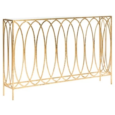 Carina Oval Ringed Console Table - Gold - Safavieh 4 Carina Oval Ringed Console Table - Gold - Safavieh - Image 2