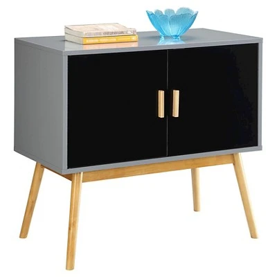 Oslo Storage Console Gray/Black - Breighton Home 3 Oslo Storage Console Gray/Black - Breighton Home