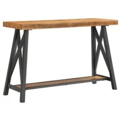 Lanshire Rustic Industrial Metal & Wood Entry Console Table - Inspire Q Brown -Console Tables Sales unnamed file 332