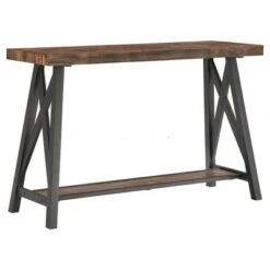 Lanshire Rustic Industrial Metal & Wood Entry Console Table - Inspire Q Brown -Console Tables Sales unnamed file 333