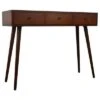 Decor Therapy Mid Century Three Drawer Wood Console Table - Décor Therapy Walnut