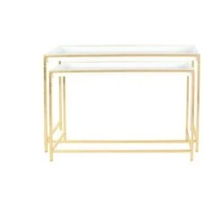 Olivia & May Set of 2 Contemporary Console Tables White - Olivia & May -Console Tables Sales unnamed file 3378