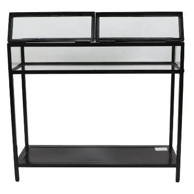 Decor Therapy Claira Glass and Metal Console Table Black - Décor Therapy 3 Decor Therapy Claira Glass and Metal Console Table Black - Décor Therapy