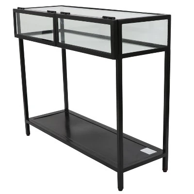 Decor Therapy Claira Glass and Metal Console Table Black - Décor Therapy 4 Decor Therapy Claira Glass and Metal Console Table Black - Décor Therapy - Image 2
