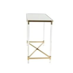 Olivia & May Modern Acrylic Console Table Gold - Olivia & May -Console Tables Sales unnamed file 3449