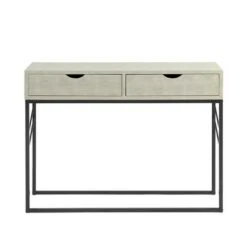 Faux Shagreen Modern 2 Drawer Entry Table - Saracina Home Gray -Console Tables Sales unnamed file 3458