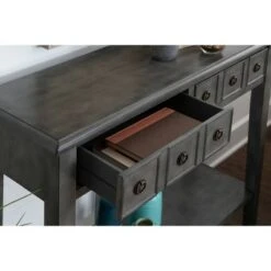 Calinda Small Console Table - Powell Company Teal -Console Tables Sales unnamed file 3473