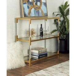 Olivia & May Metal and Acrylic Console Table Gold - Olivia & May