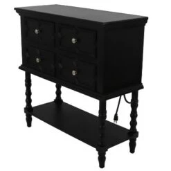 Decor Therapy Mona Four Drawer Console Table - Décor Therapy White