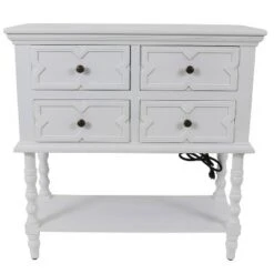 Decor Therapy Mona Four Drawer Console Table - Décor Therapy White -Console Tables Sales unnamed file 3507