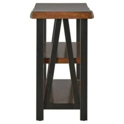 Hartwell Living Edge Rustic Industrial Console Table - Brown - Inspire Q
