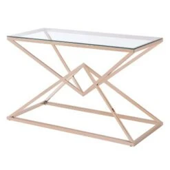 Justi Glass Top Sofa Table - miBasics Gold Plating -Console Tables Sales unnamed file 3559