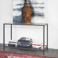 Studio Designs Home Camber Modern Glass Console Table 47" - Studio Designs Gold -Console Tables Sales unnamed file 3564