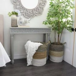 Farmhouse Mango Wood Console Table - Olivia & May Gray