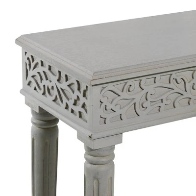 Farmhouse Mango Wood Console Table - Olivia & May Gray 8 Farmhouse Mango Wood Console Table - Olivia & May Gray - Image 6