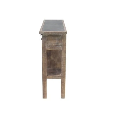 Olivia & May Farmhouse Wooden Wine Console with Drawers Brown - Olivia & May 6 Olivia & May Farmhouse Wooden Wine Console with Drawers Brown - Olivia & May - Image 4