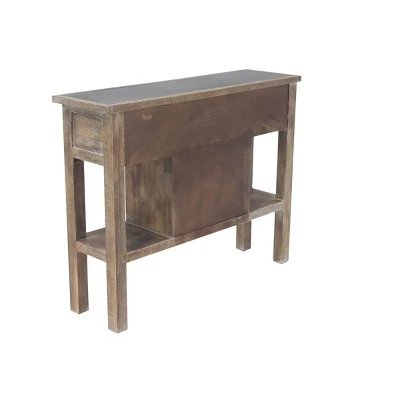 Olivia & May Farmhouse Wooden Wine Console with Drawers Brown - Olivia & May 7 Olivia & May Farmhouse Wooden Wine Console with Drawers Brown - Olivia & May - Image 5