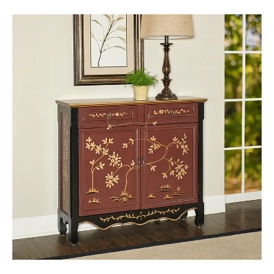 Jenny Hand Painted 2Door Console Table - Powell Company Red 11 Jenny Hand Painted 2Door Console Table - Powell Company Red - Image 9