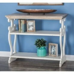 Olivia & May Farmhouse Wood Console Table White - Olivia & May