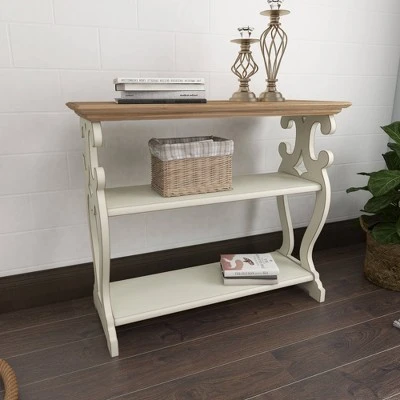Olivia & May Farmhouse Wood Console Table White - Olivia & May 9 Olivia & May Farmhouse Wood Console Table White - Olivia & May - Image 7