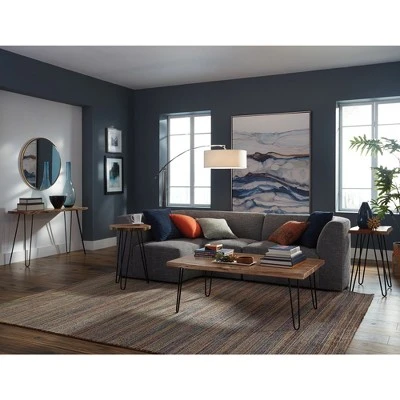 Alaterre Furniture Hairpin Natural Brown Live Edge Media Console Table Metal And Wood 10 Alaterre Furniture Hairpin Natural Brown Live Edge Media Console Table Metal And Wood - Image 8