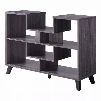 Alitano 6 Shelf Console Table Distressed Gray - miBasics 4 Alitano 6 Shelf Console Table Distressed Gray - miBasics - Image 2