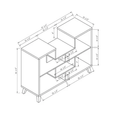 Alitano 6 Shelf Console Table Distressed Gray - miBasics 6 Alitano 6 Shelf Console Table Distressed Gray - miBasics - Image 4