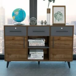 Lindon File Console Table Brown - RST Brands