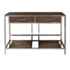 Modern Style Sofa Table Brown/Silver - HomeFare 2 Modern Style Sofa Table Brown/Silver - HomeFare -Console Tables Sales unnamed file 368