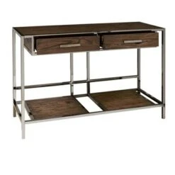 Modern Style Sofa Table Brown/Silver - HomeFare 6 Modern Style Sofa Table Brown/Silver - HomeFare -Console Tables Sales unnamed file 369