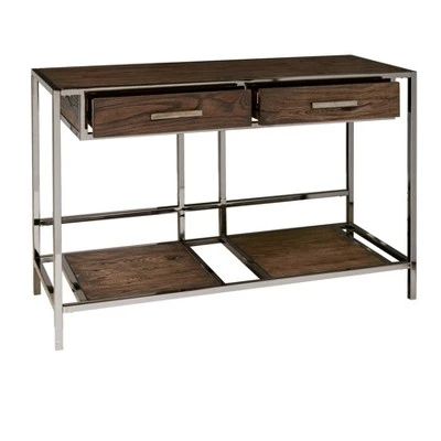 Modern Style Sofa Table Brown/Silver - HomeFare 4 Modern Style Sofa Table Brown/Silver - HomeFare - Image 2