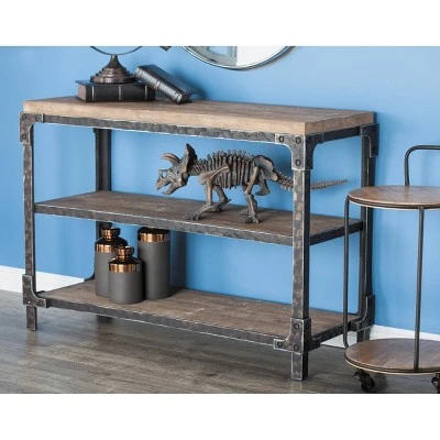 Olivia & May Rustic 3 Tier Console Table Brown - Olivia & May 3 Olivia & May Rustic 3 Tier Console Table Brown - Olivia & May