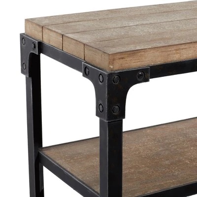 Olivia & May Rustic 3 Tier Console Table Brown - Olivia & May 5 Olivia & May Rustic 3 Tier Console Table Brown - Olivia & May - Image 3
